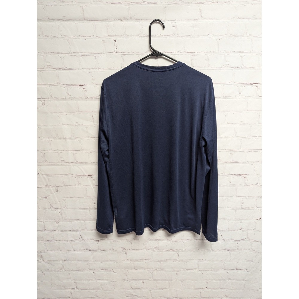 Nike Tee Dri-Fit Long Sleeve Athletic Cut Logo Women's Large Navy EUC 378 - Picture 4 of 8